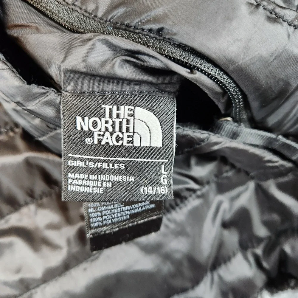 The North Face Reversible Shasta Jacket Girls L Full Zip Faux Fur Insulated - Picture 10 of 12